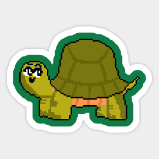 Turtle Time: Pixel Art Design for Fashionable Apparel Sticker